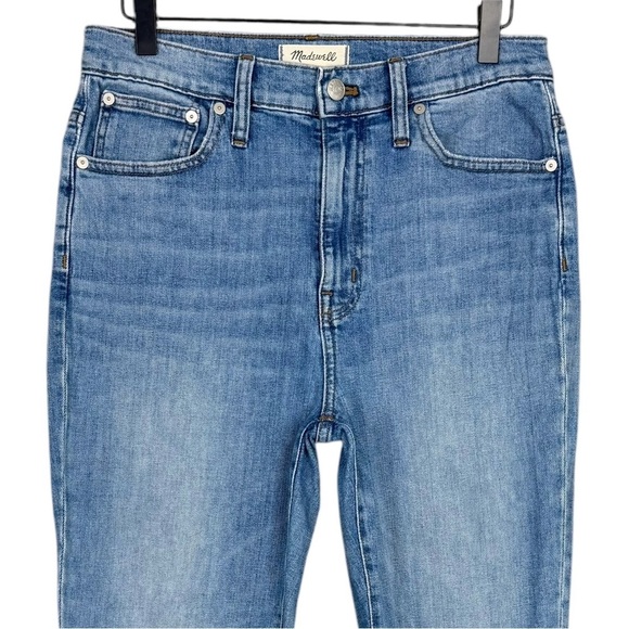 Madewell Slim Boyjean Womens 27 High Rise Straight Raw Hem Crop Elkhart Wash - Picture 2 of 8